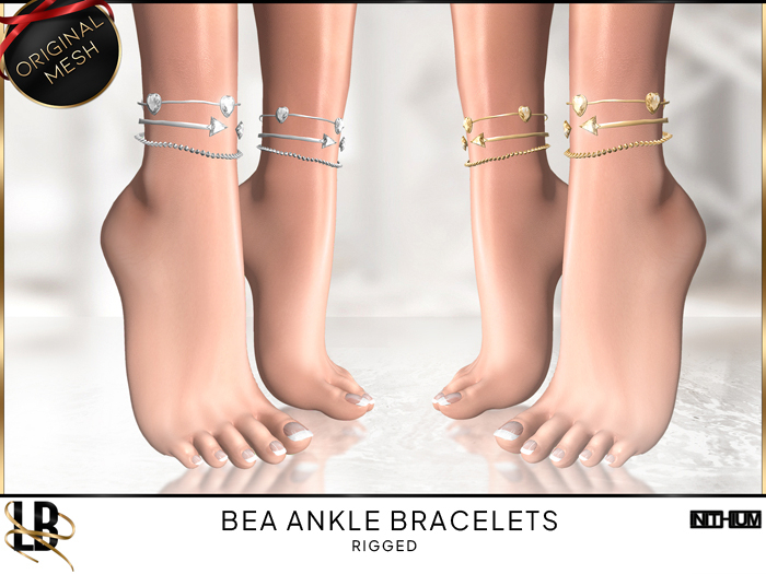 Second Life Marketplace LB Bea Ankle Bracelets GIFT (KUPRA RIGGED)